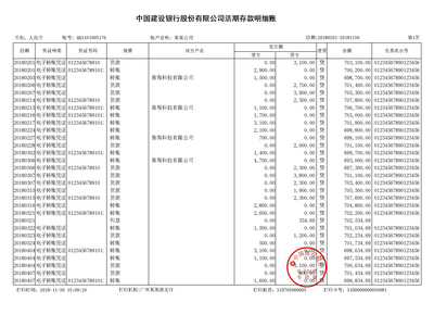 黑龙江对公流水制作案例